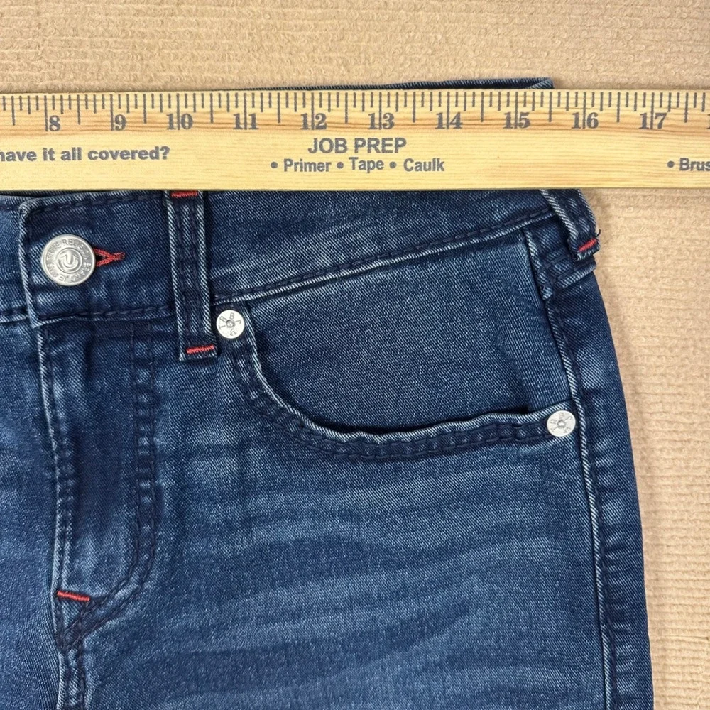 True Religion Big T Flap Jeans Men 30x30 Geno Relaxed Slim Dark Wash Red Stitch
